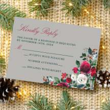 Winter Floral Holiday Christmas December Wedding