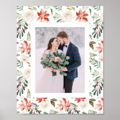 Winter Floral  Holiday Poster