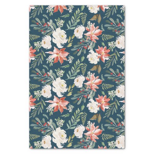 Winter Floral  Holiday Tissue Paper