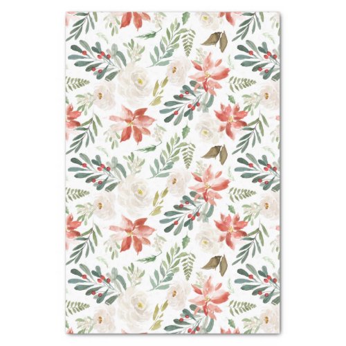 Winter Floral  Holiday Tissue Paper