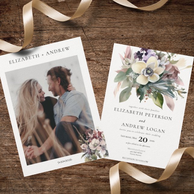 Winter Floral | Holiday Wedding Invitation (Creator Uploaded)