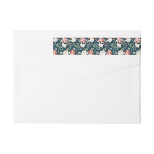 Winter Floral  Holiday Wrap Around Label