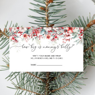 Winter Floral How Big Is Mommy's Belly Enclosure Card