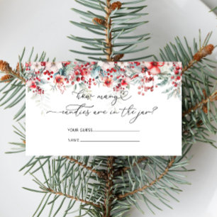 Winter Floral How Many Candies Enclosure Card