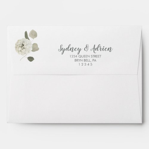 Winter Floral  Ivory Wedding Invitation Envelope