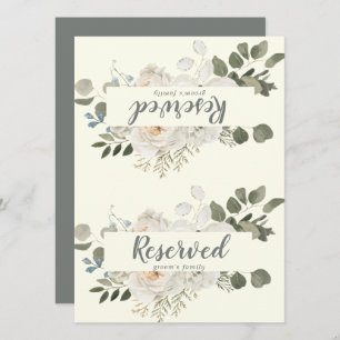 Winter Floral   Ivory Wedding Reserved Sign