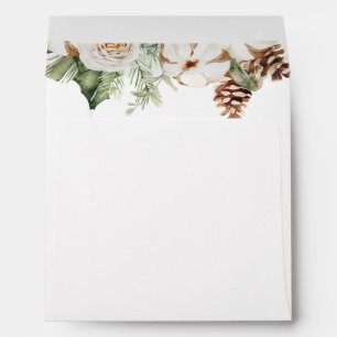 Winter Floral Lined with Return Address Envelope