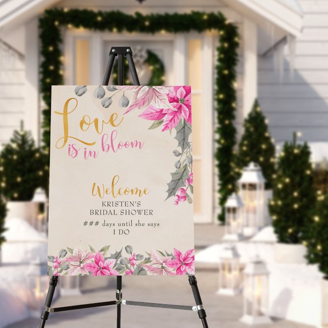 Winter Floral Love is in Bloom Welcome Easel Foam Board (Creator Uploaded)