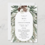 Winter Floral & Pine 2 Wedding Ceremony Program<br><div class="desc">Guide your guests with the order of your ceremony with beautiful Winter White Floral & Pine 2  Wedding Ceremony Programs. Made with hand painted pine leaves,  pine cones,  and white florals for the rustic,  fall theme or a winter holiday,  Christmas tree theme.</div>