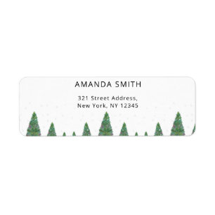 Winter floral return address label