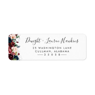 Winter Floral   Return Address Label