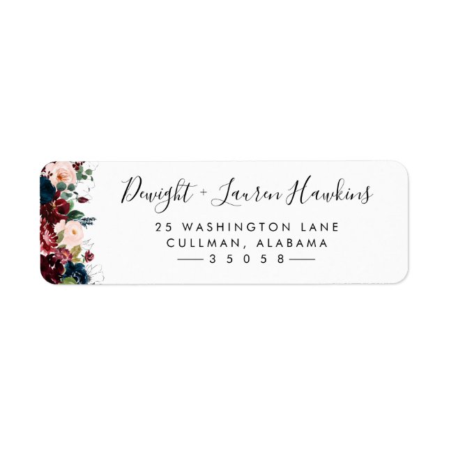 Winter Floral | Return Address Label (Front)