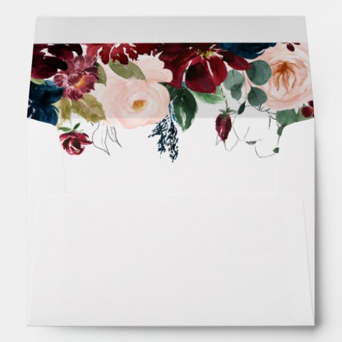 Winter Floral Return Address on Back Flap Envelope