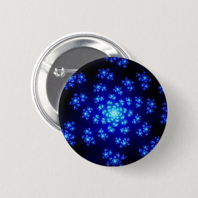Winter Floral Sprinkles Pinback Button (Front & Back)