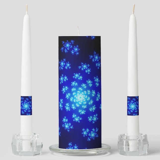 Winter Floral Sprinkles Unity Candle Set (Front)