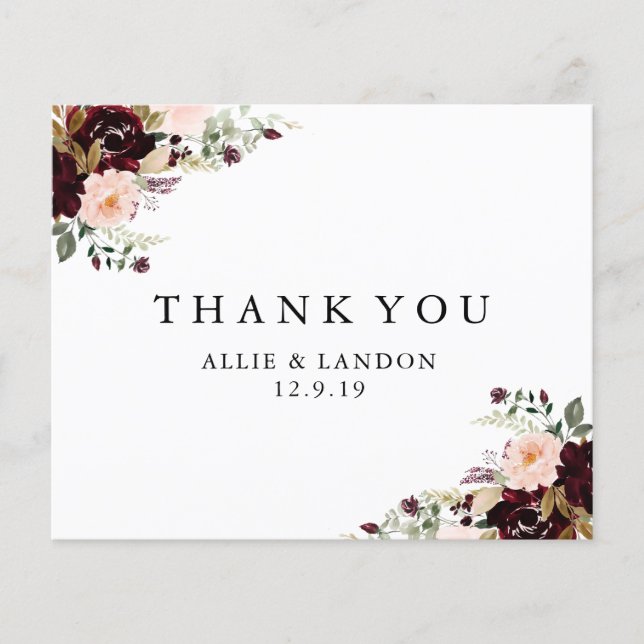 Winter Floral Thank You Card | Budget Flyer (Front)