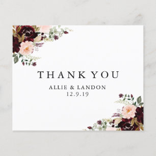 Winter Floral Thank You Card Budget Flyer