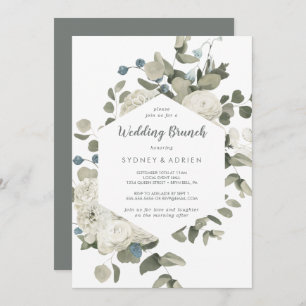 Winter Floral Wedding Brunch Invitation