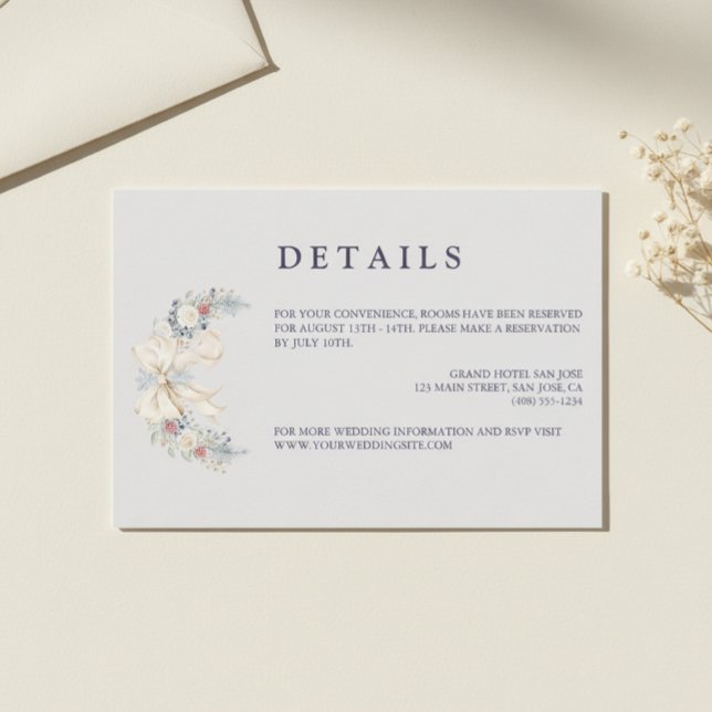 Winter Floral Wedding Details Enclosure Card (Creator Uploaded)