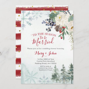 Winter Floral Wedding Invitation