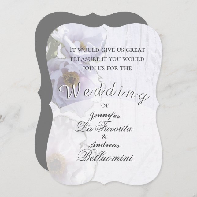 Winter Floral Wedding Invite (Front/Back)
