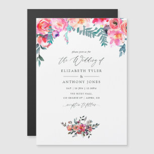 Winter Floral Wedding Magnetic Invitation