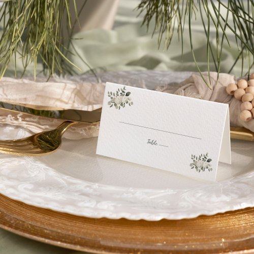 Winter Floral Wedding Place Card