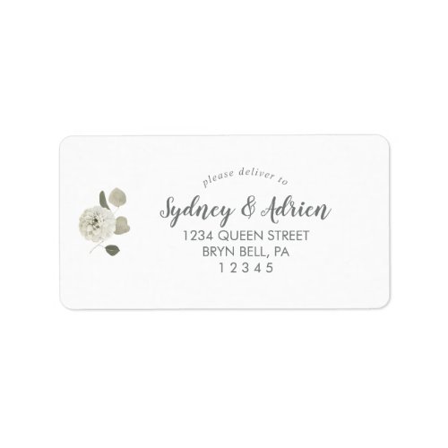Winter Floral Wedding RSVP Address Label