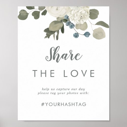 Winter Floral Wedding Share the Love Sign