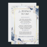 Winter Floral Wedding Welcome Letter & Itinerary Invitation<br><div class="desc">This beautiful wedding invitation suite features an elegant blend of soft blue and white florals, framed by delicate gold accents. This design captures a sense of romance and sophistication, perfect for couples seeking a classic, timeless look for their wedding stationery. The set includes a customizable wedding invitation and various matching...</div>