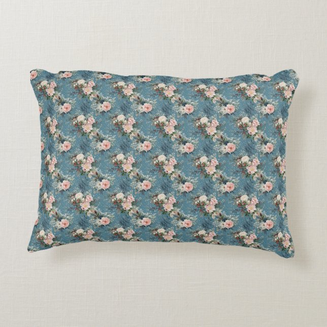 Winter Florals Accent Pillow (Back)