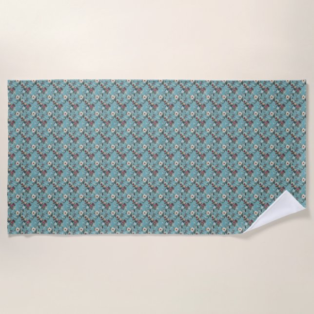 Winter Florals Beach Towel (Front)