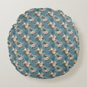 Winter Florals Round Pillow