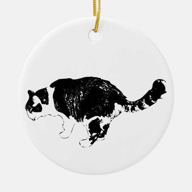 Winter Flow, Artistic Charm Ceramic Ornament (Front)