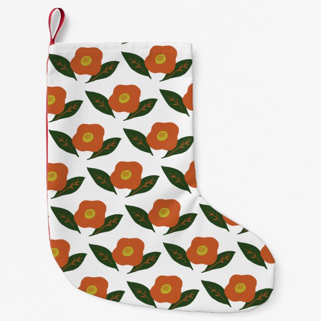 Winter Flower Small Christmas Stocking (Front)