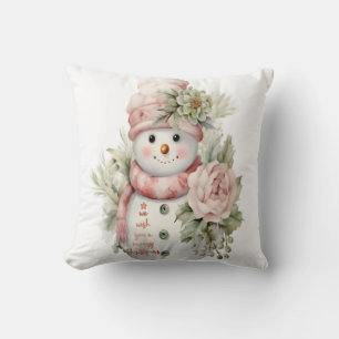 Winter flower throw pillow
