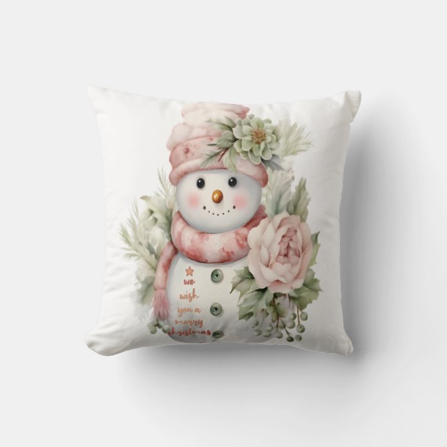 Winter flower  throw pillow (Front)