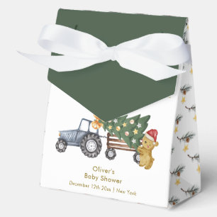 Winter Flower X'mas Tree Tractor Bear Baby Shower Favor Boxes