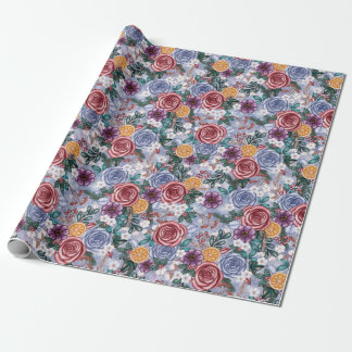 Winter Flower Yule Christmas Wrapping Paper