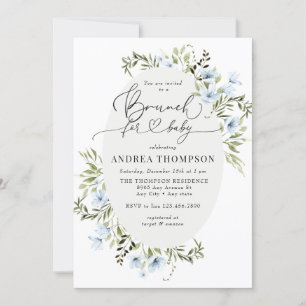 Winter Flowers   Baby Brunch Invitation