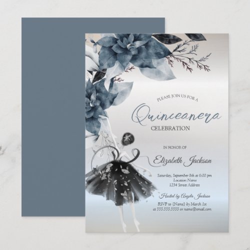  Winter Flowers Ballerina Silver Quinceanera