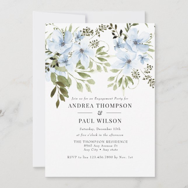 Winter Flowers | Engagement Party Invitations (Front)