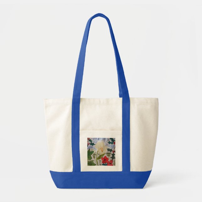 Winter Flowers & Holly Tote Bag (Front)