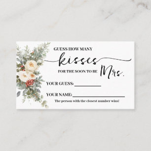 Winter Flowers How many Kisses for Mrs Game Card