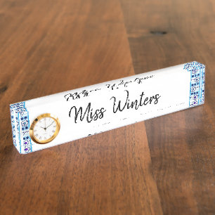 Winter Flowers Name Plate