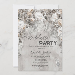 Winter Flowers Wonderland Bachelorette Invitation