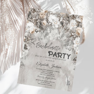Winter Flowers Wonderland Bachelorette  Invitation