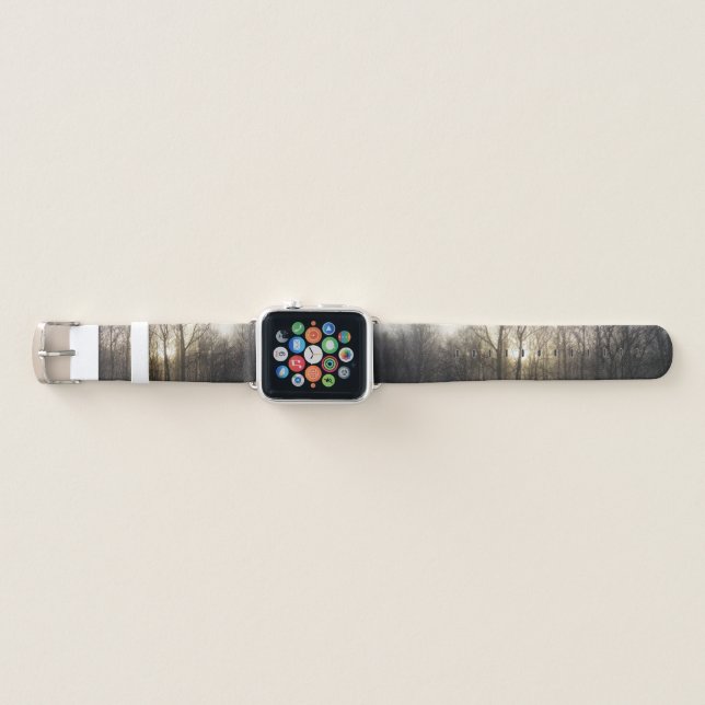 Winter Fog Sunrise Nature Photography Apple Watch Band (Front)