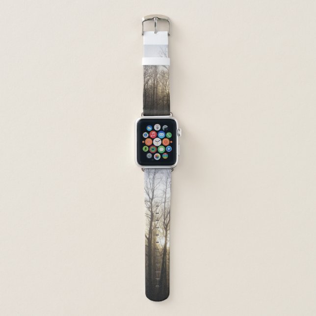 Winter Fog Sunrise Nature Photography Apple Watch Band (Front)