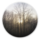 Winter Fog Sunrise Nature Photography Ceramic Knob